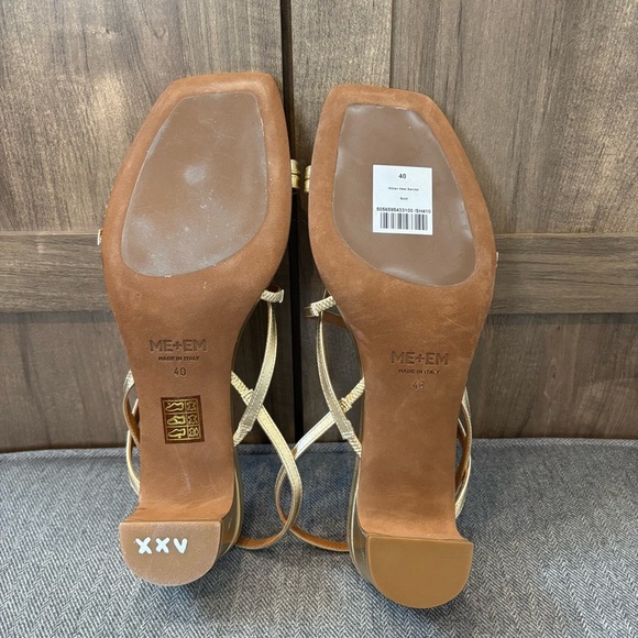 ME+EM Metallic Gold Strappy Sandals kitten heel - Picture 6 of 10